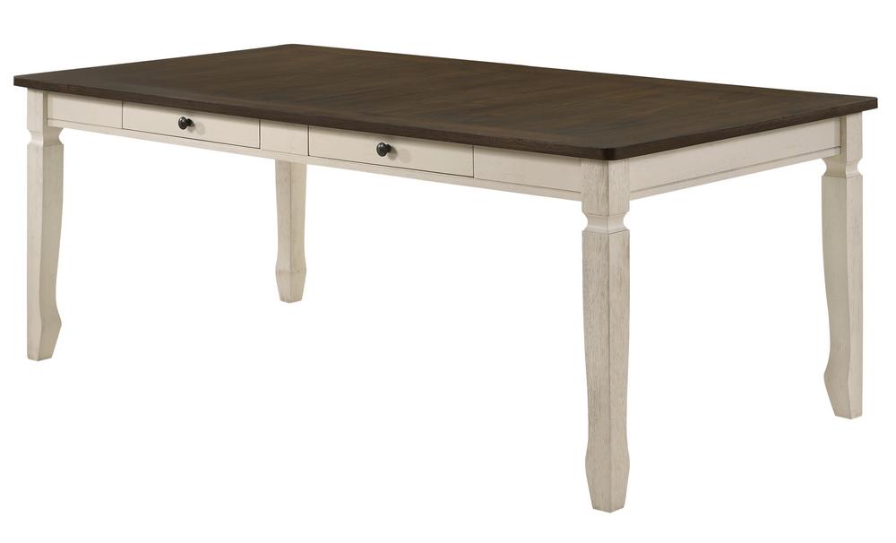 

    
Traditional Weathered Oak & Cream Dining Table by Acme Fedele 77190

