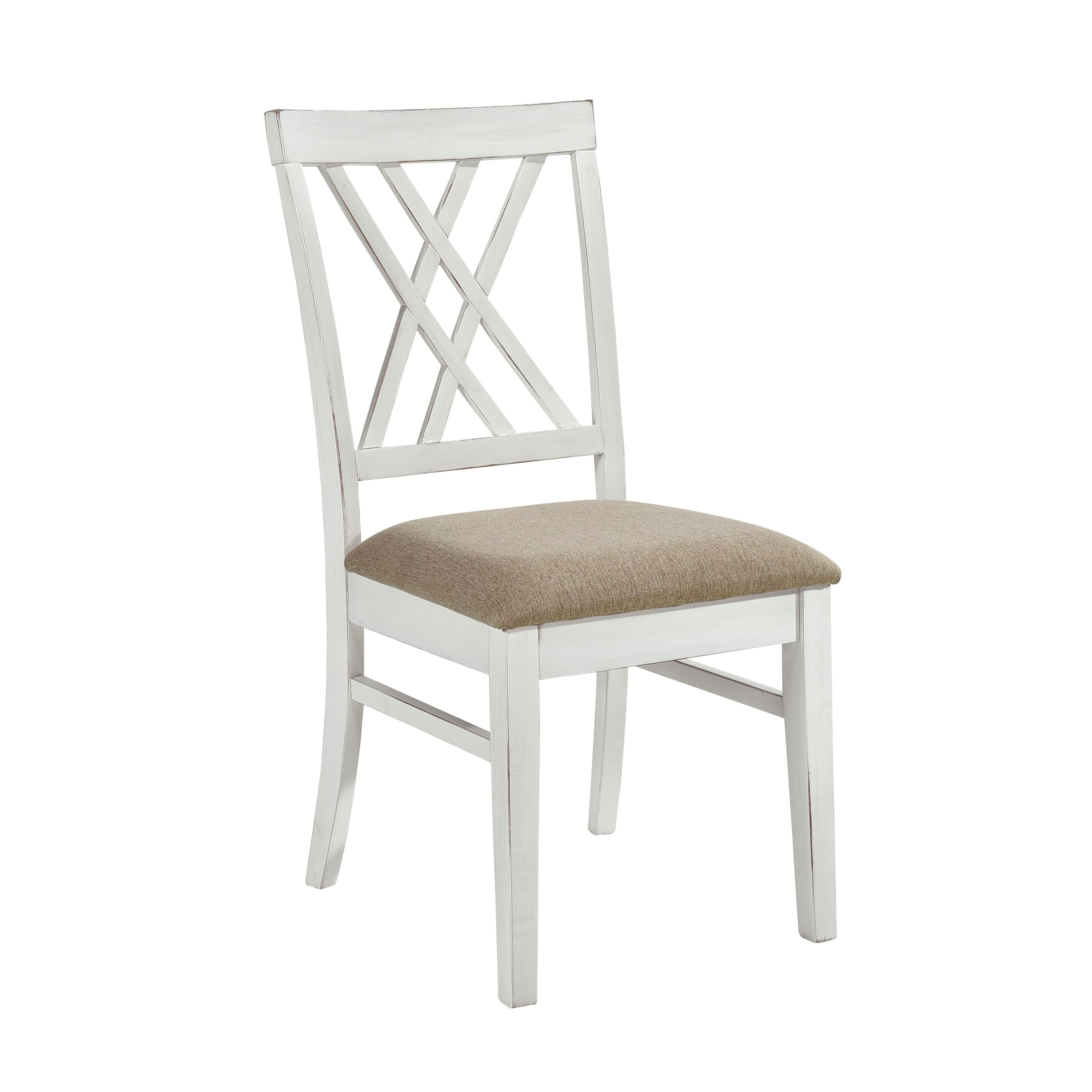 

    
Traditional White and Khaki Wood Side Chairs Set 2PC Homelegance Brunson 5865S-SC
