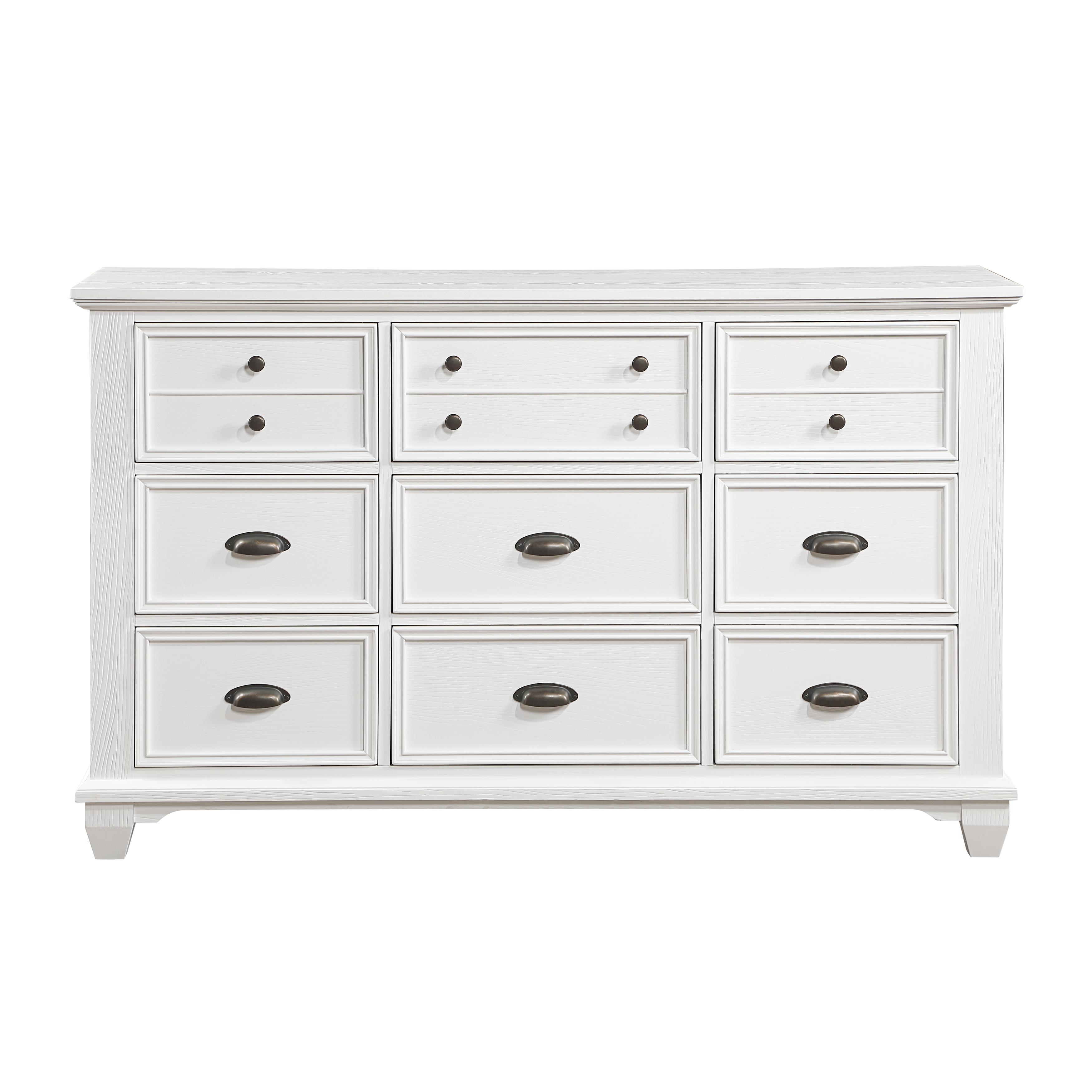 Traditional Dresser With Mirror Mackinac Collection Dresser With Mirror 1454-5-D-2PCS 1454-5-D-2PCS in White Finish 