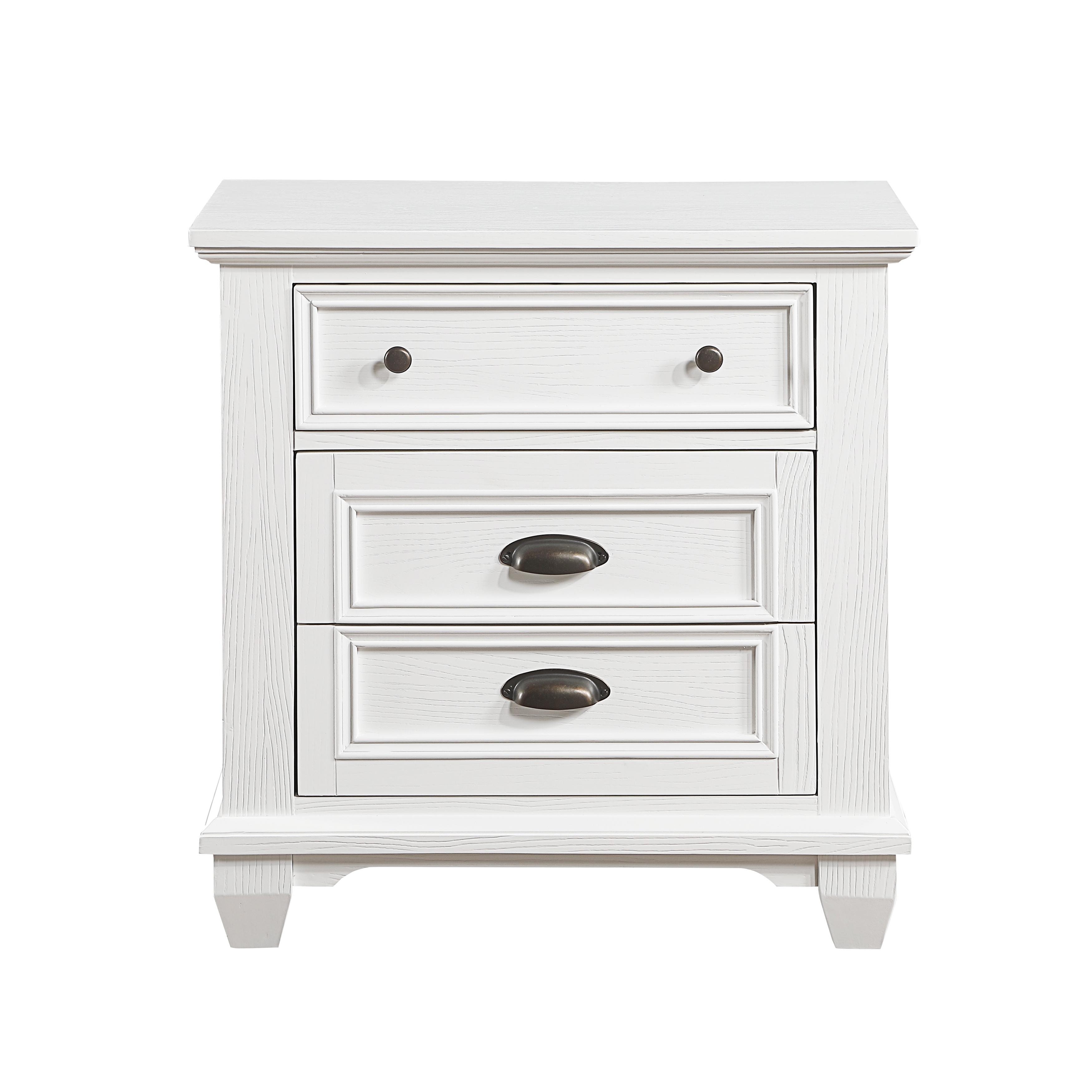 Traditional Nightstand Mackinac Collection Nightstand 1454-4-N 1454-4-N in White Finish 