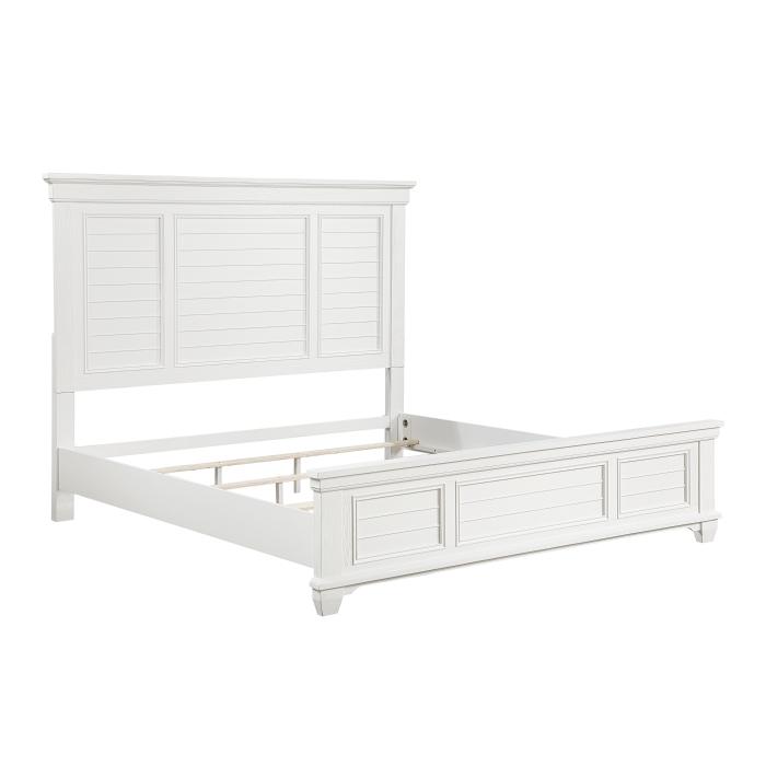 

    
Homelegance Mackinac Collection Queen Panel Bed 1454-1-Q Panel Bed White Finish 1454-1-Q
