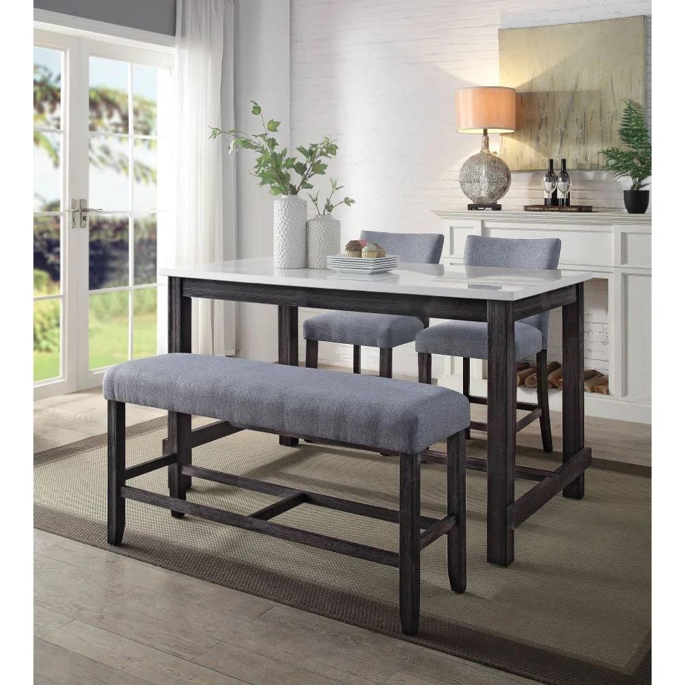 Traditional Counter Height Table Yelena 72940 in Espresso, White 