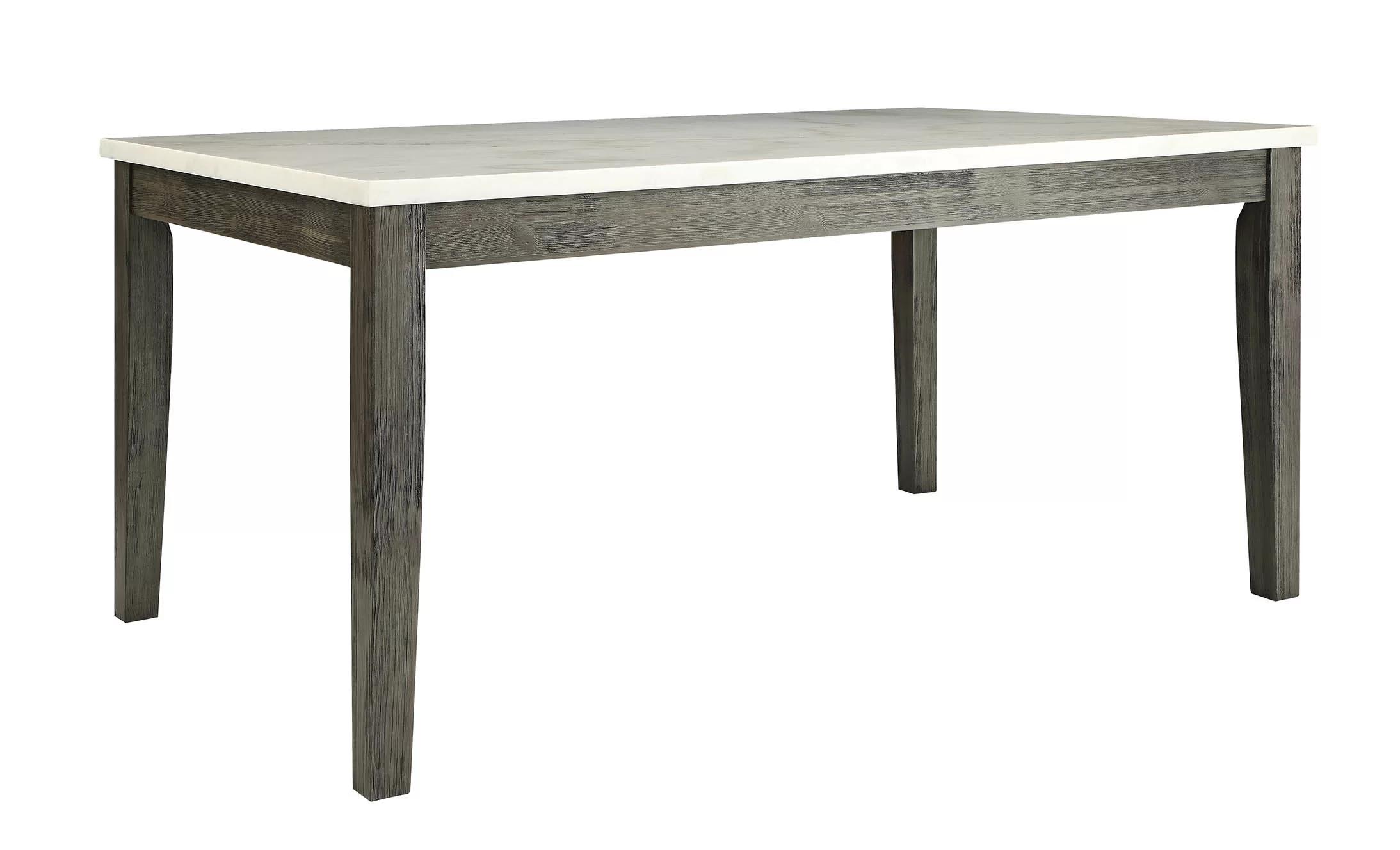 

    
Traditional White Marble & Gray Oak Dining Table by Acme Merel 70165
