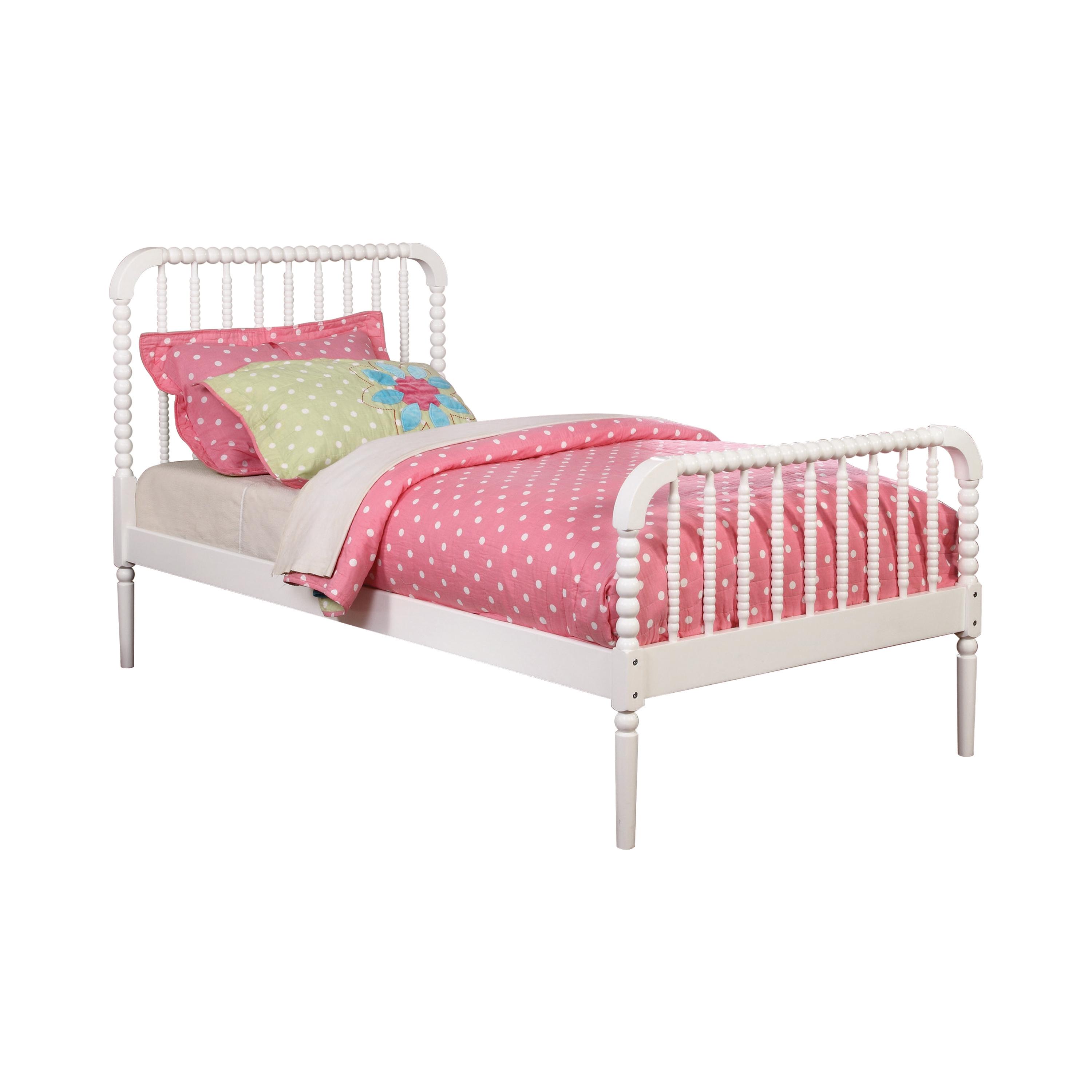 

    
Traditional White Solid Pine Twin Bed Coaster 400415T Jones
