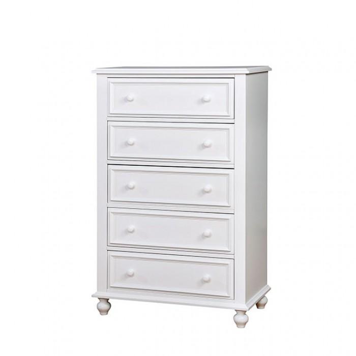 

    
Traditional White Solid Wood Chest Furniture of America Olivia CM7155WH-C

