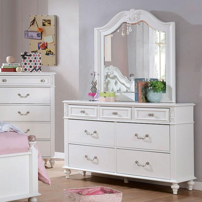 Traditional Dresser With Mirror Belva Dresser With Mirror CM7174D-D-2PCS CM7174D-D-2PCS in White 