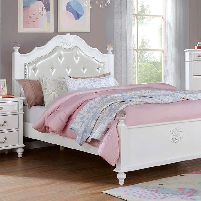 

    
Traditional White Solid Wood Full Kids Bed Set 3PCS Furniture of America Belva CM7174-F-3PCS
