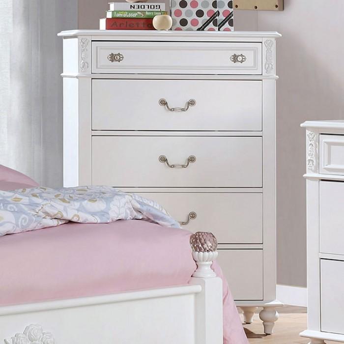 

    
Traditional White Solid Wood Twin Kids Bed Set 6PCS Furniture of America Belva CM7174-T-6PCS
