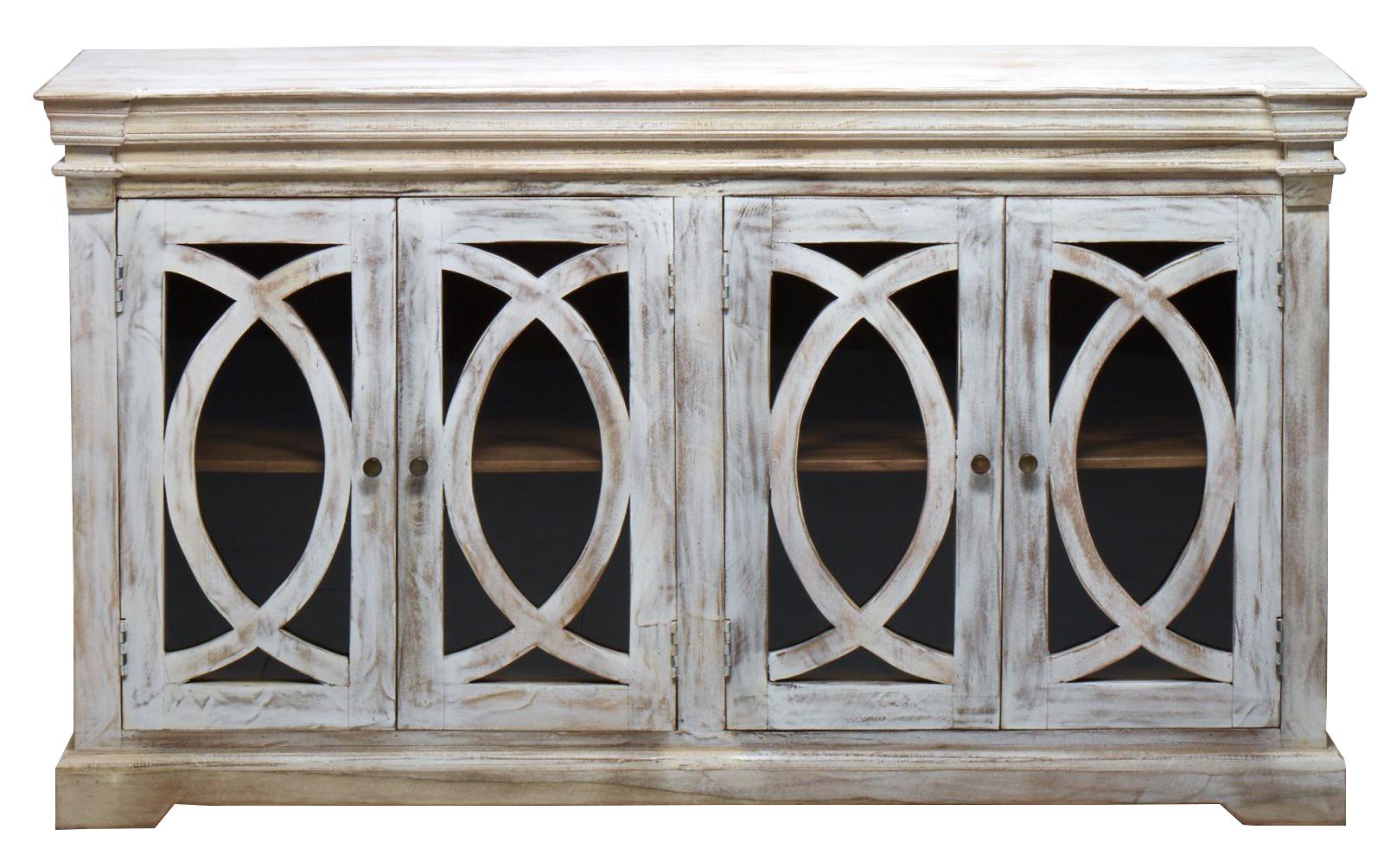 

    
Traditional White Wash Solid Mango & Glass Sideboard JAIPUR HOME GP-6248 Witt
