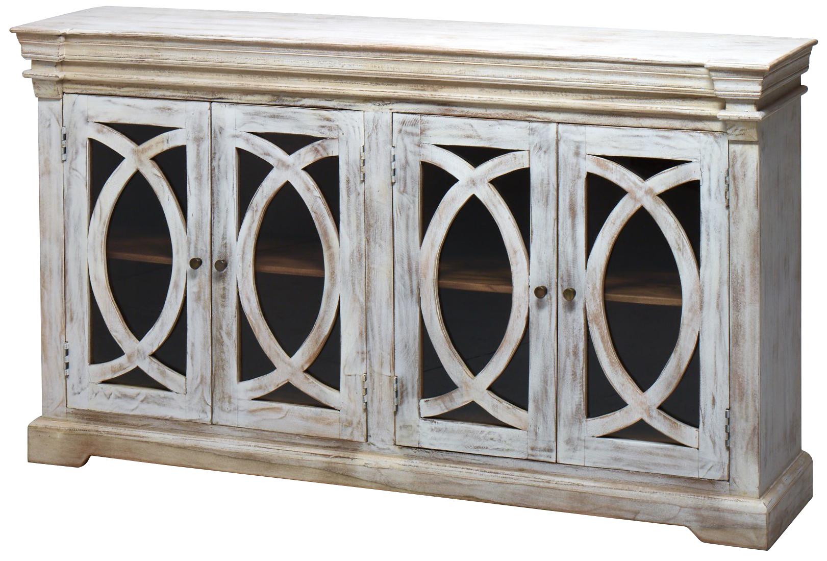 

    
Traditional White Wash Solid Mango & Glass Sideboard JAIPUR HOME GP-6248 Witt
