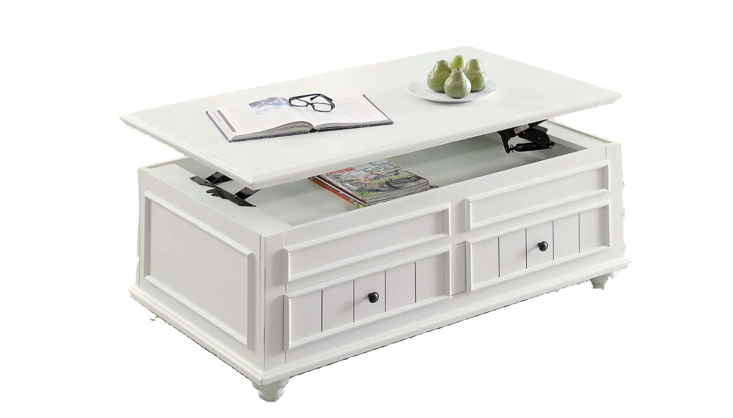 Traditional Coffee Table Natesa 83325 in White 