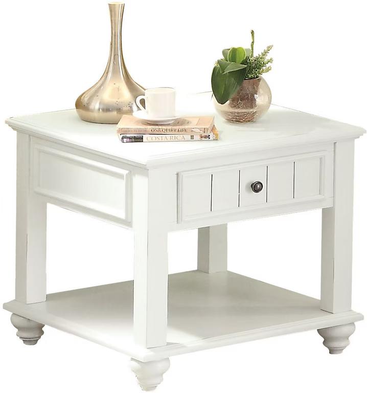 Traditional End Table Natesa 83327 in White 