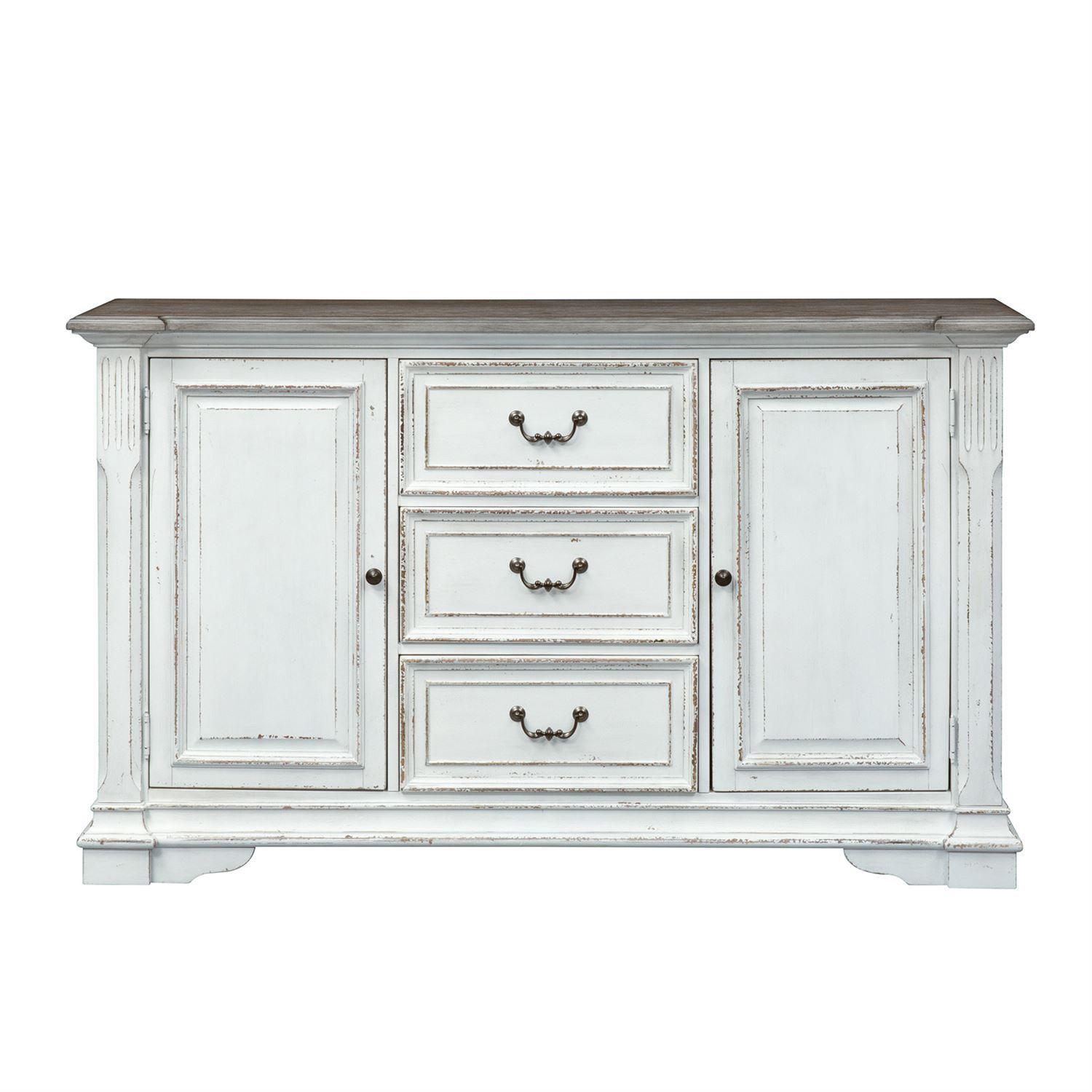 

    
Antique White Finish Wood Buffet Abbey Park (520-DR) Liberty Furniture
