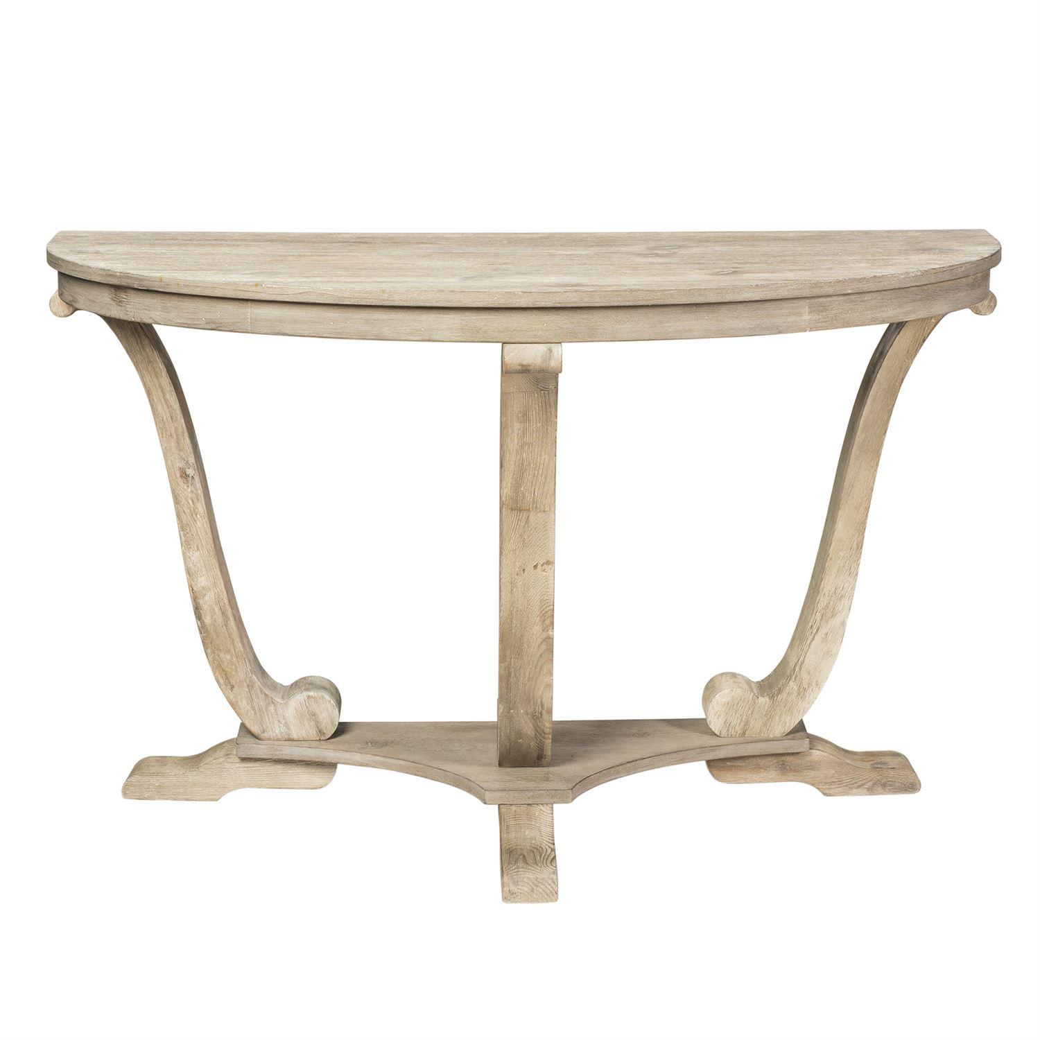 Traditional Console Table Greystone Mill  (154-OT) Console Table 154-OT1030 in White Solid Acacia Wood With Grey Brushed Finish
