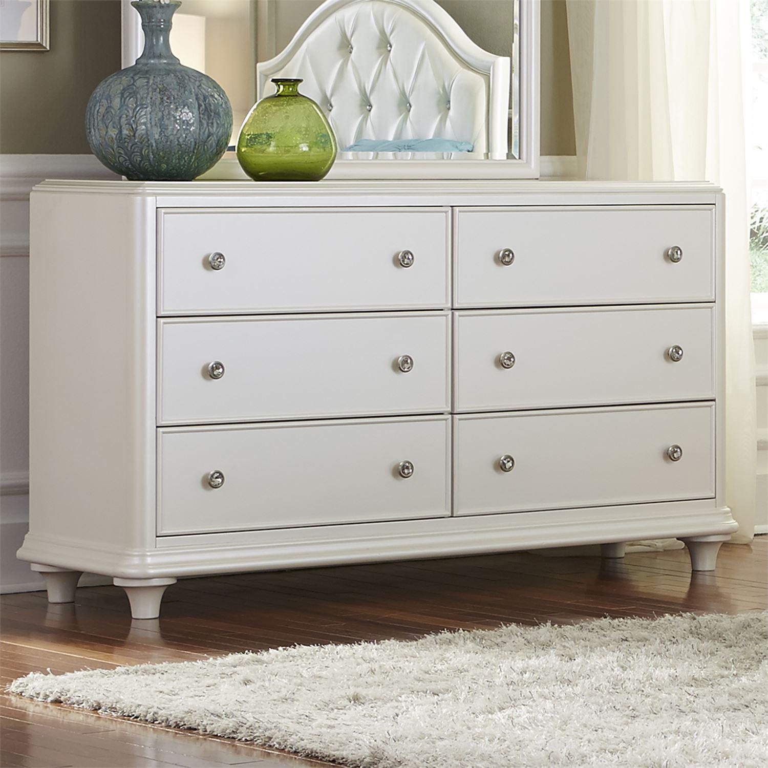 Traditional Double Dresser Stardust  (710-YBR) Double Dresser 710-BR30 in White 