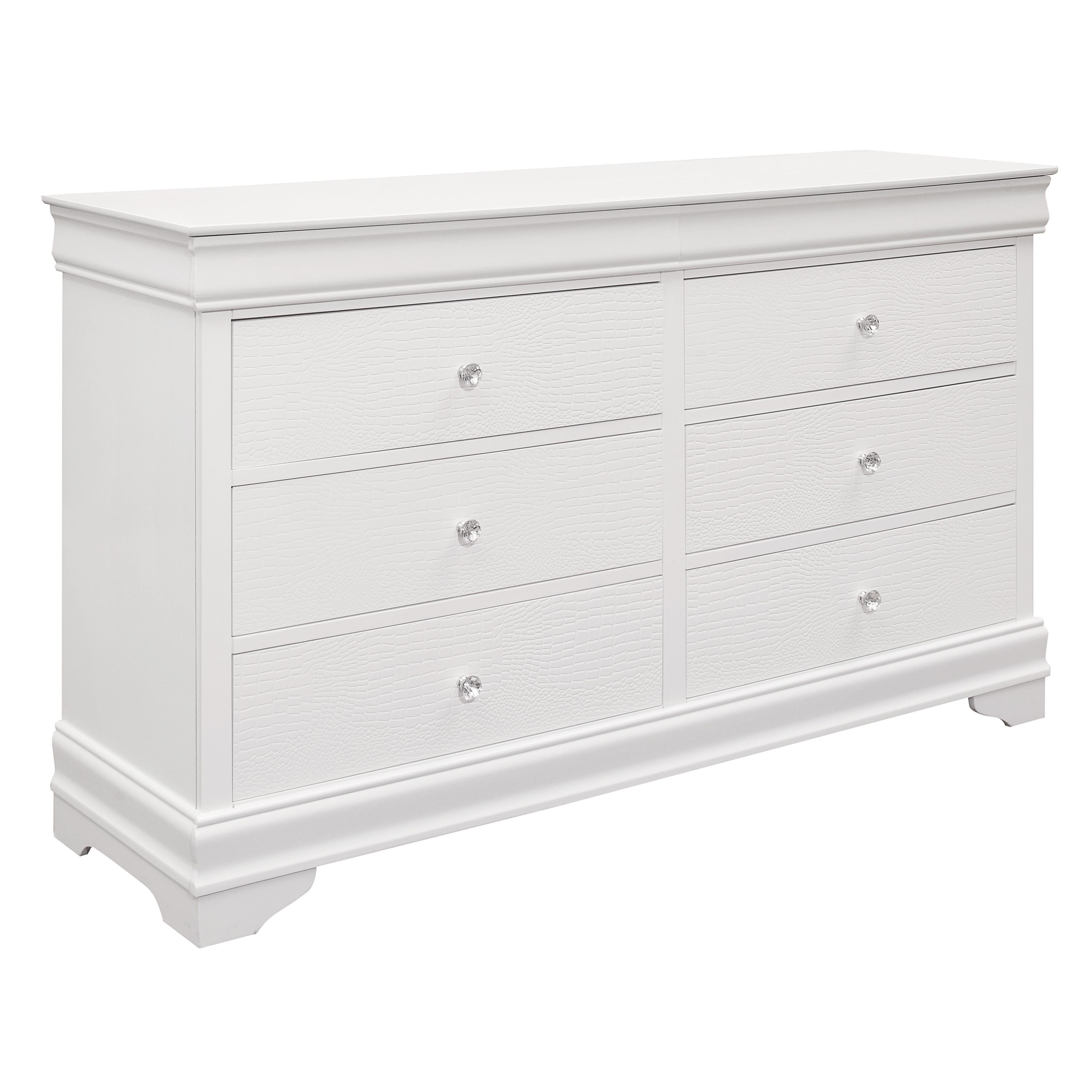 

    
Traditional White Wood Dresser Homelegance 1556W-5 Lana
