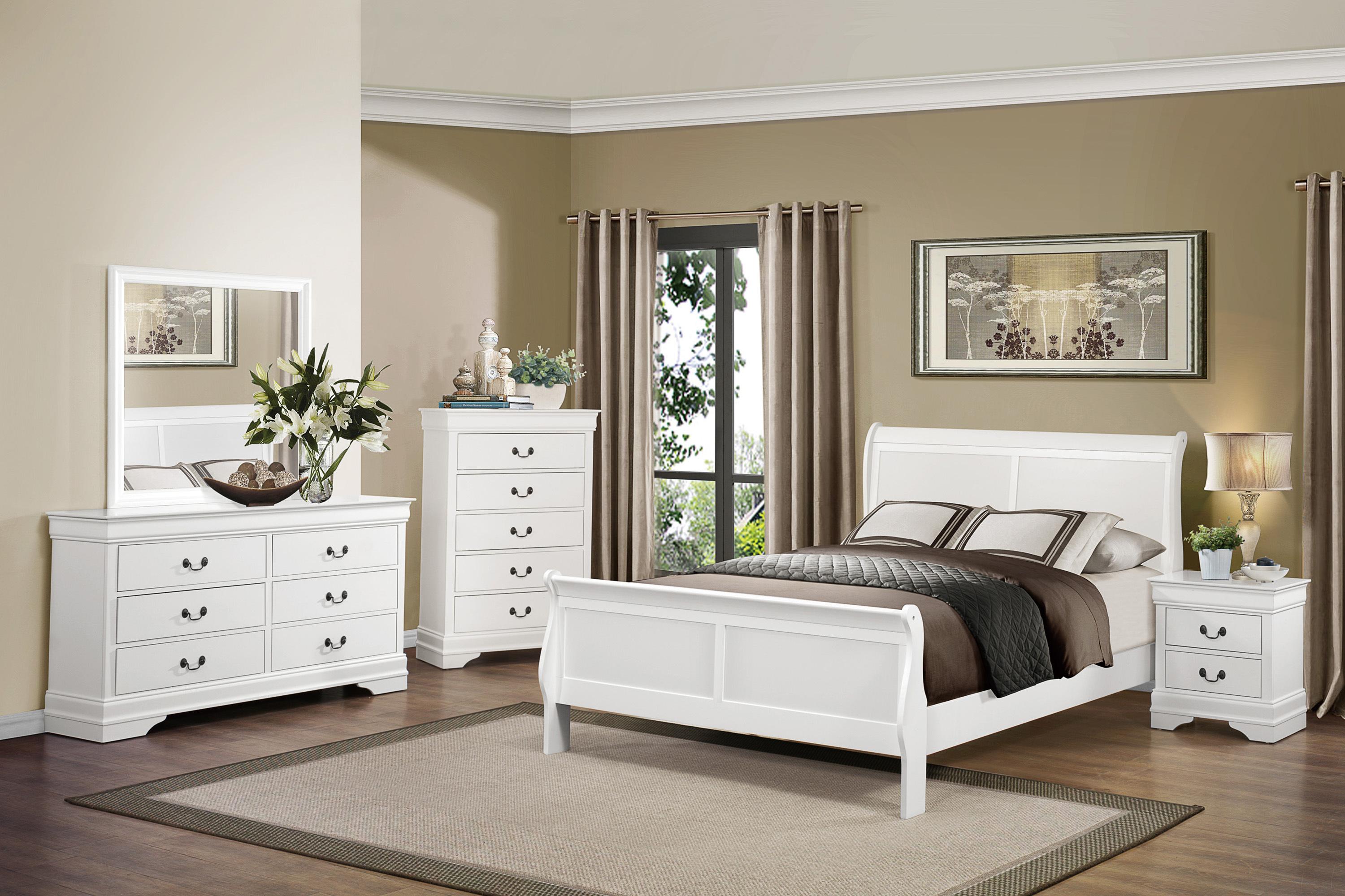 

    
Traditional White Wood Full Bedroom Set 5pcs Homelegance 2147FW-1* Mayville
