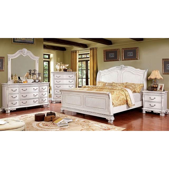 

        
Furniture of America Isidora King Sleigh Bed CM7799WH-EK Sleigh Bed White  65429498498798
