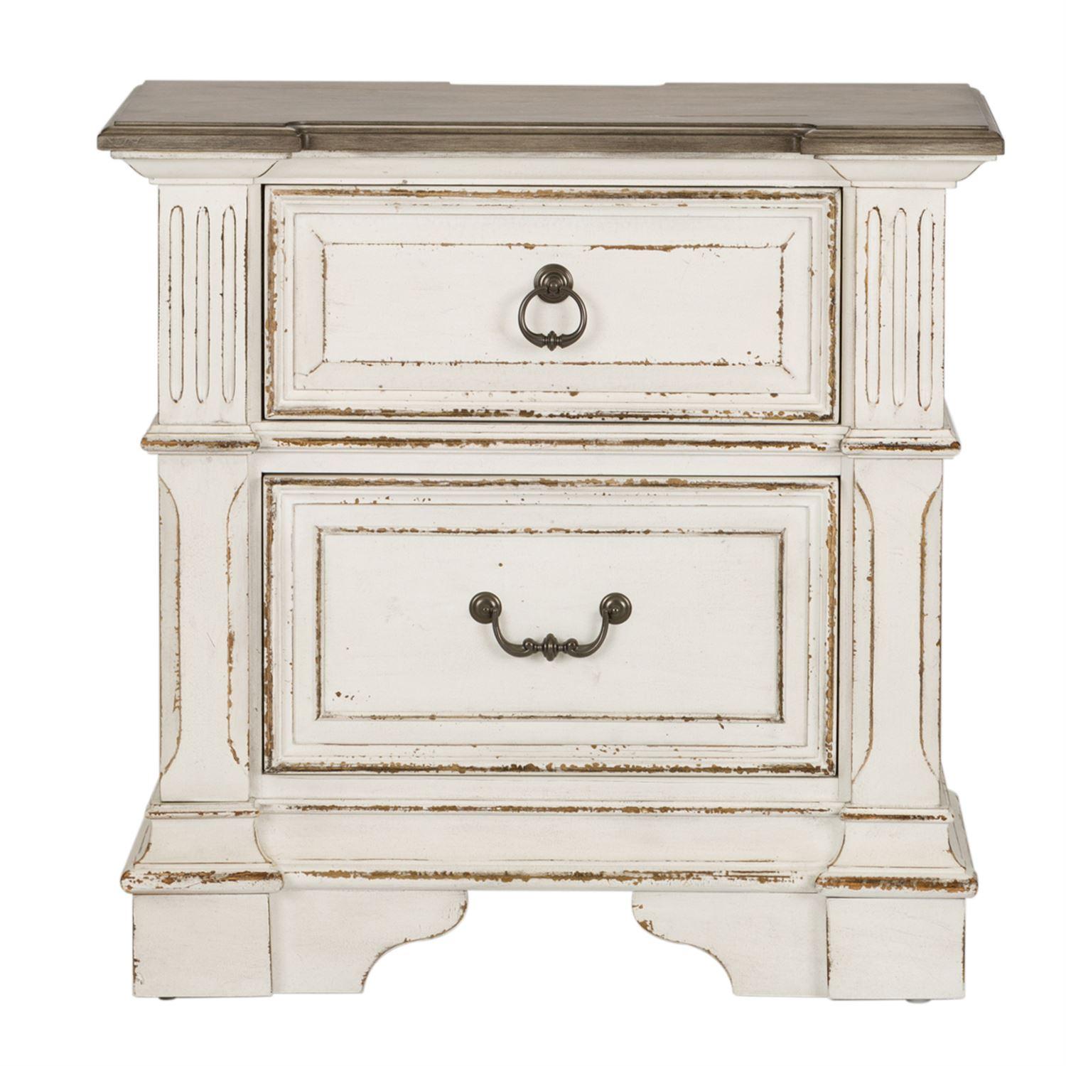 

    
Traditional White Wood Nightstand Set 2 Abbey Park (520-BR) Liberty Furniture
