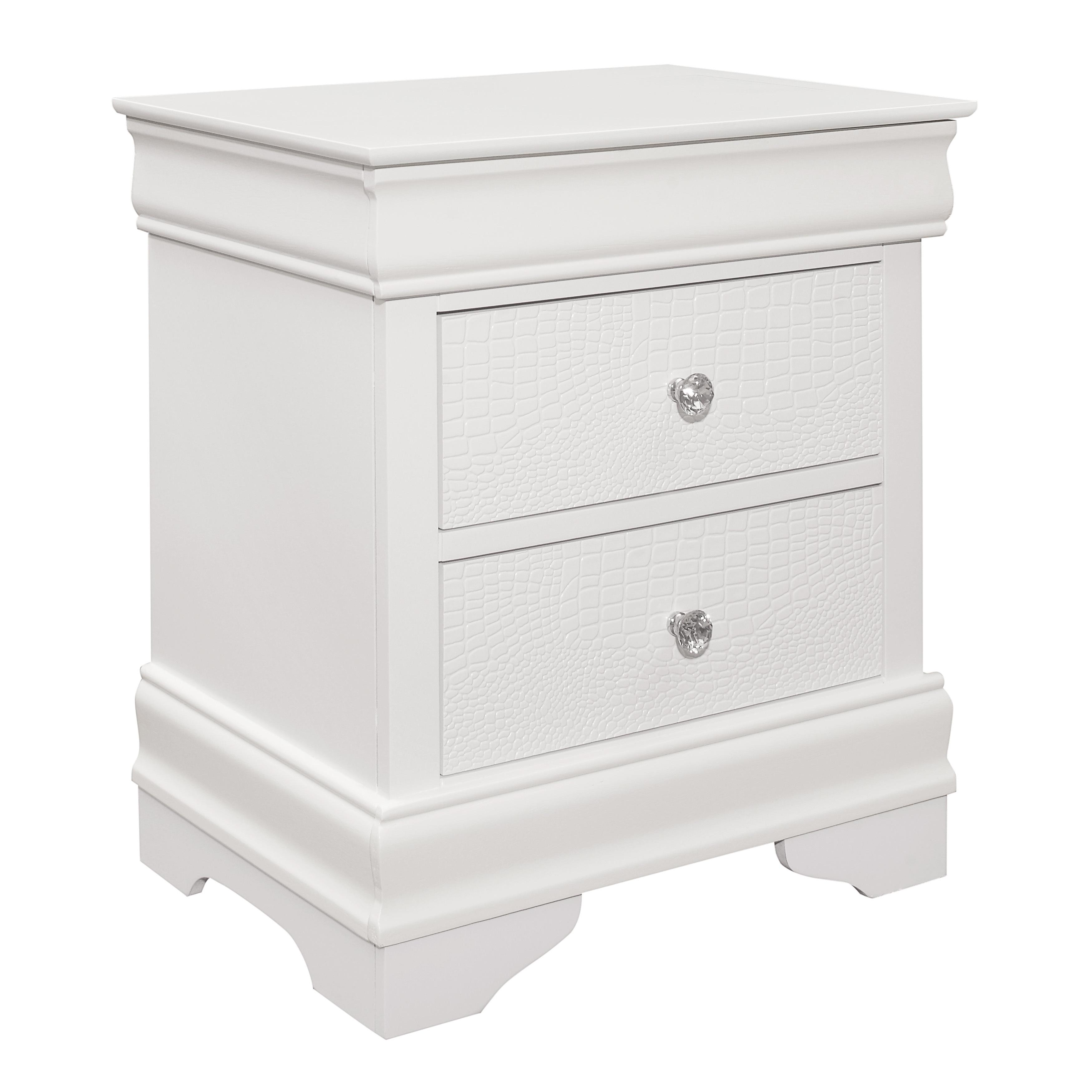 Traditional Nightstand 1556W-4 Lana 1556W-4 in White 