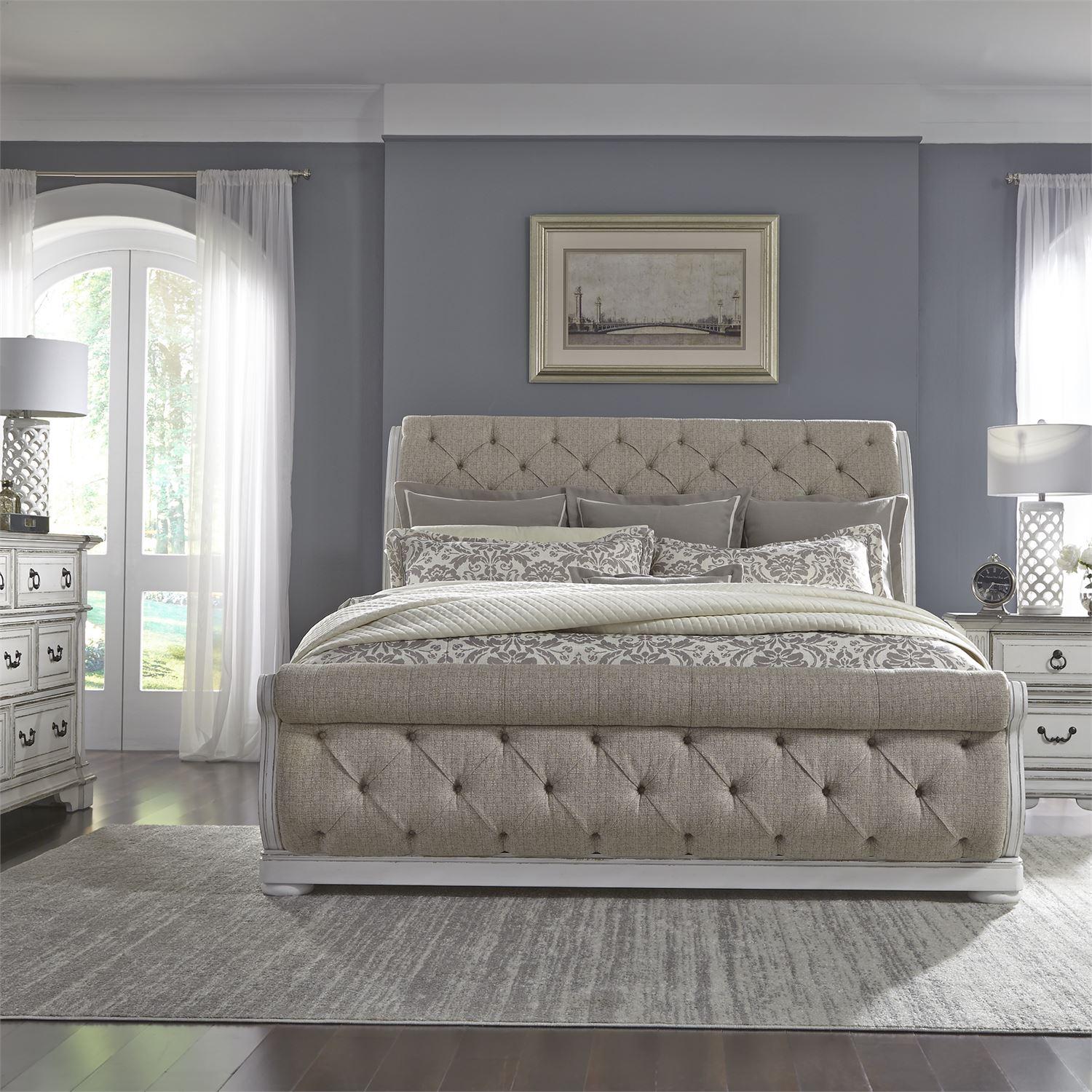 

    
Antique White Queen Sleigh Bed Set 4Pcs Abbey Park (520-BR) Liberty Furniture
