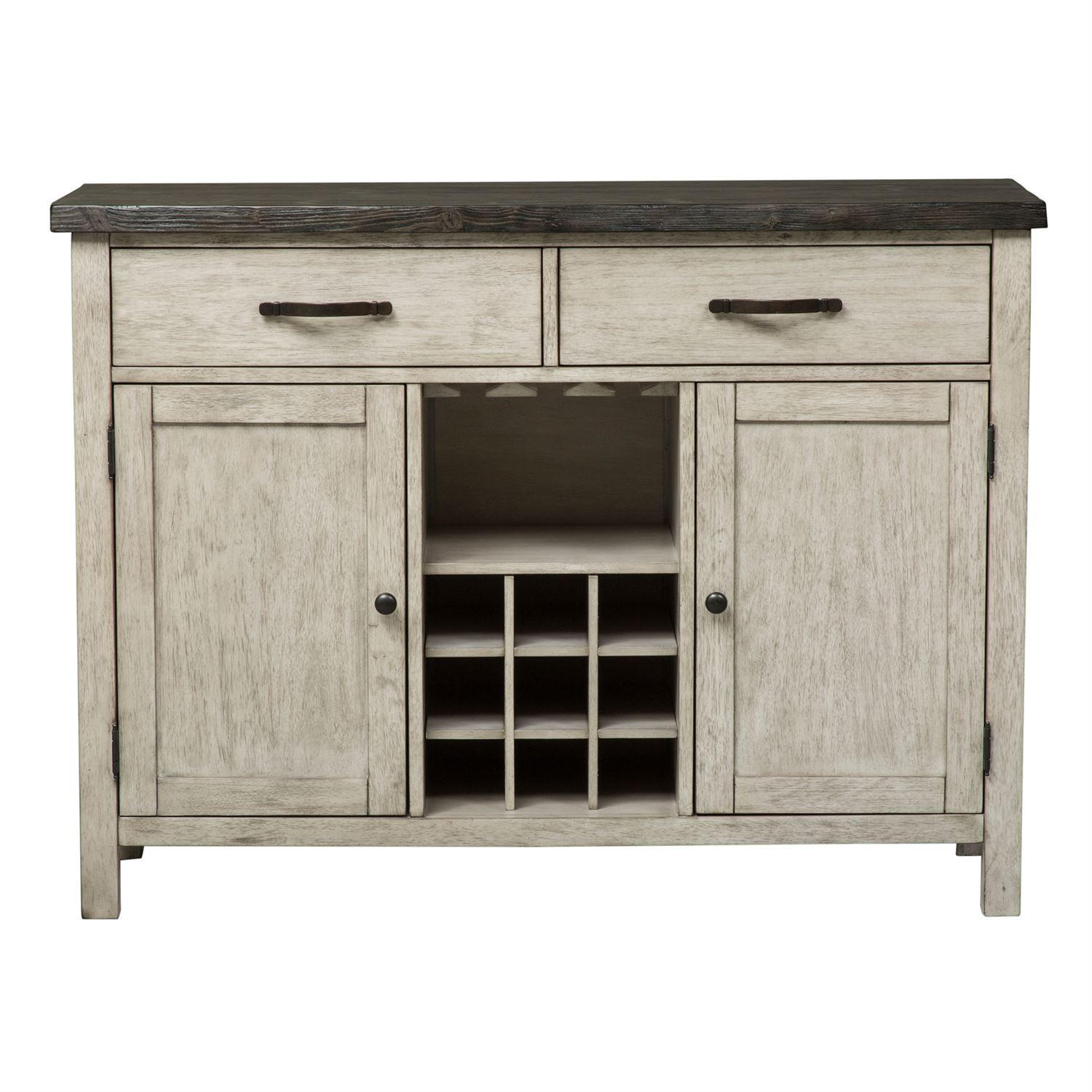 

    
Rustic White Finish Sideboard Willowrun (619-DR) Liberty Furniture
