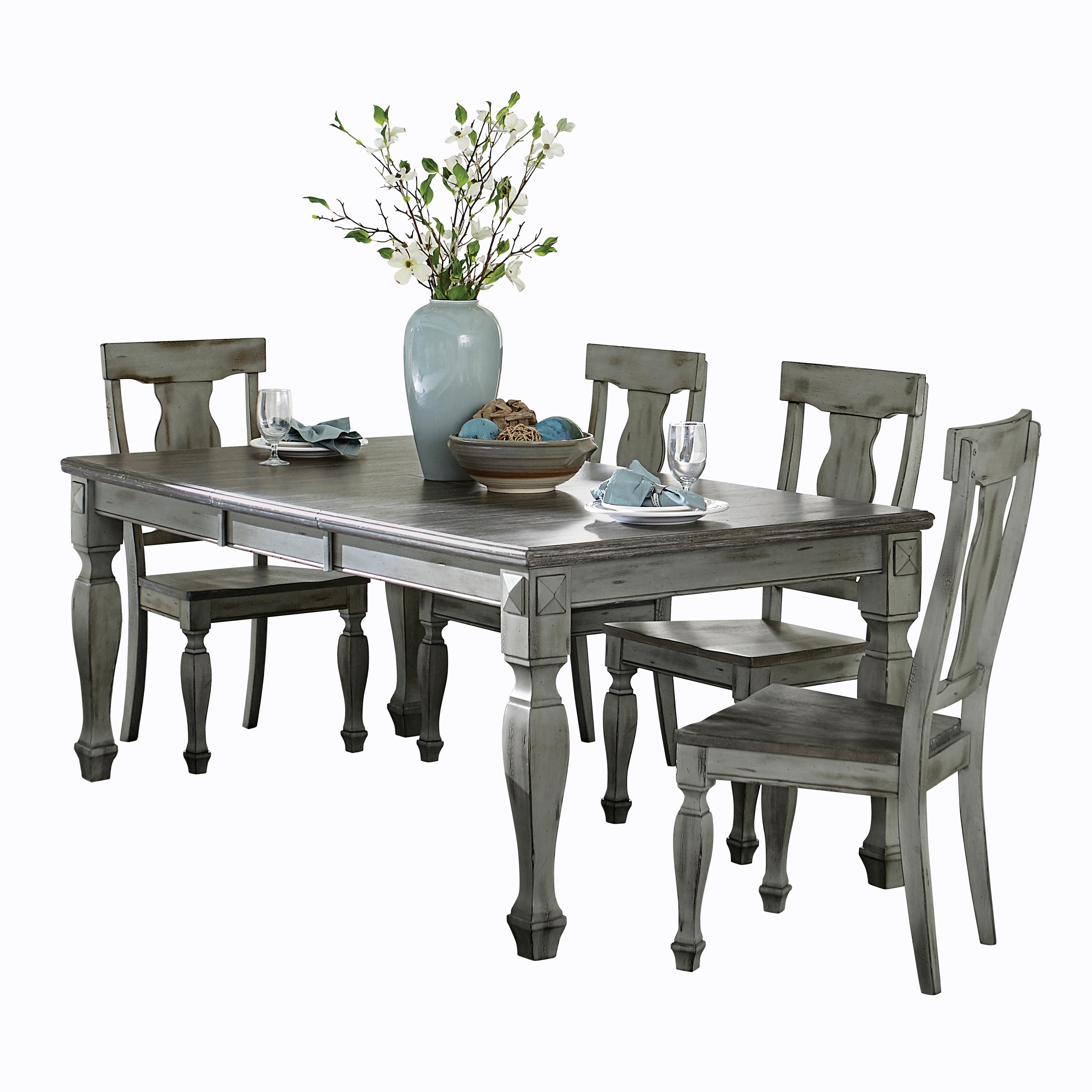 Traditional Dining Room Set 5520-78*5PC Fulbright 5520-78*5PC in Gray 