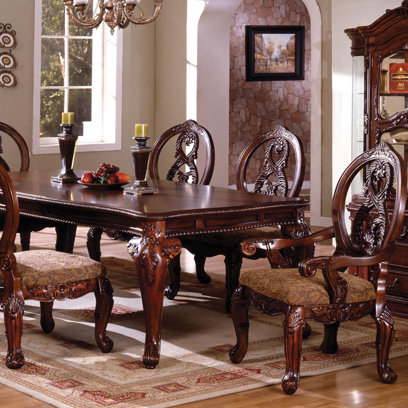 Traditional Dining Table TUSCANY CM3845CH-T CM3845CH-T-TABLE in Brown 