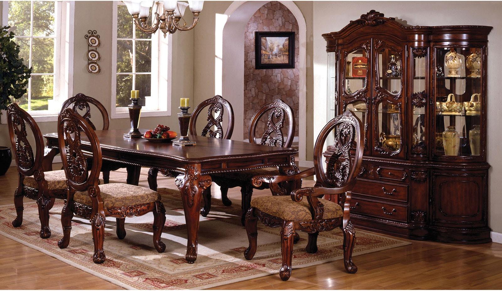 

    
Brown Wood Dining Table TUSCANY CM3845CH-T Furniture of America Traditional
