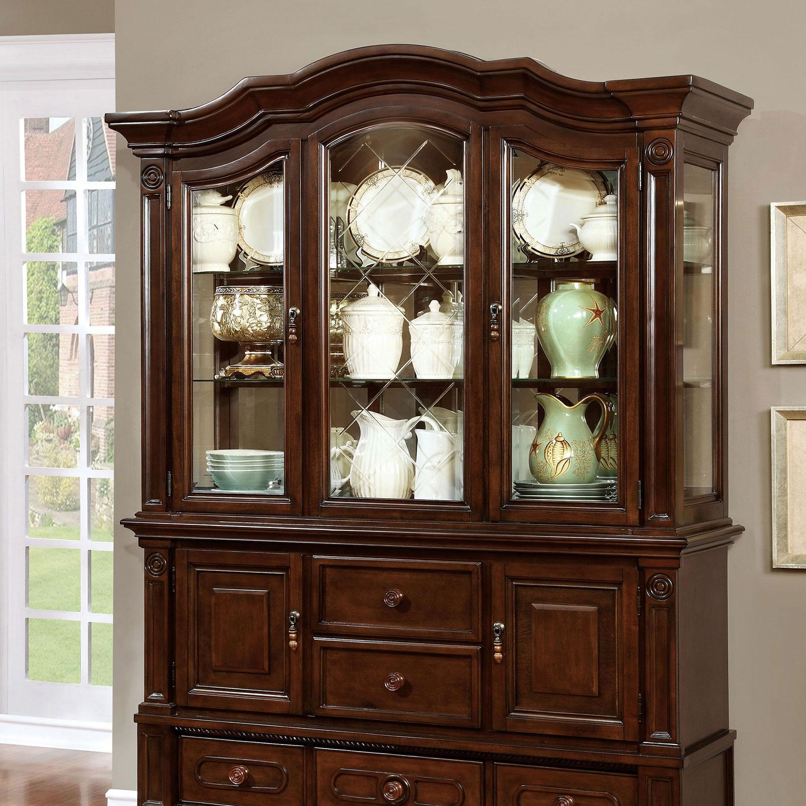

    
Brown Cherry Solid Wood Hutch & Buffet ALPENA CM3350HB FOA Transitional
