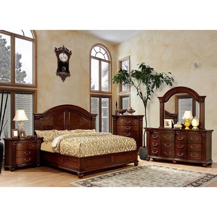 

    
Traditional Cherry Solid Wood King Bed Furniture Of America Grandom CM7736-EK
