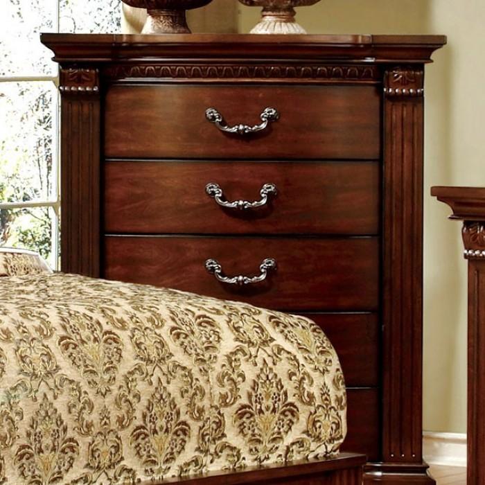 

    
Furniture of America Grandom King Bed CM7736-EK Panel Bed Cherry CM7736-EK
