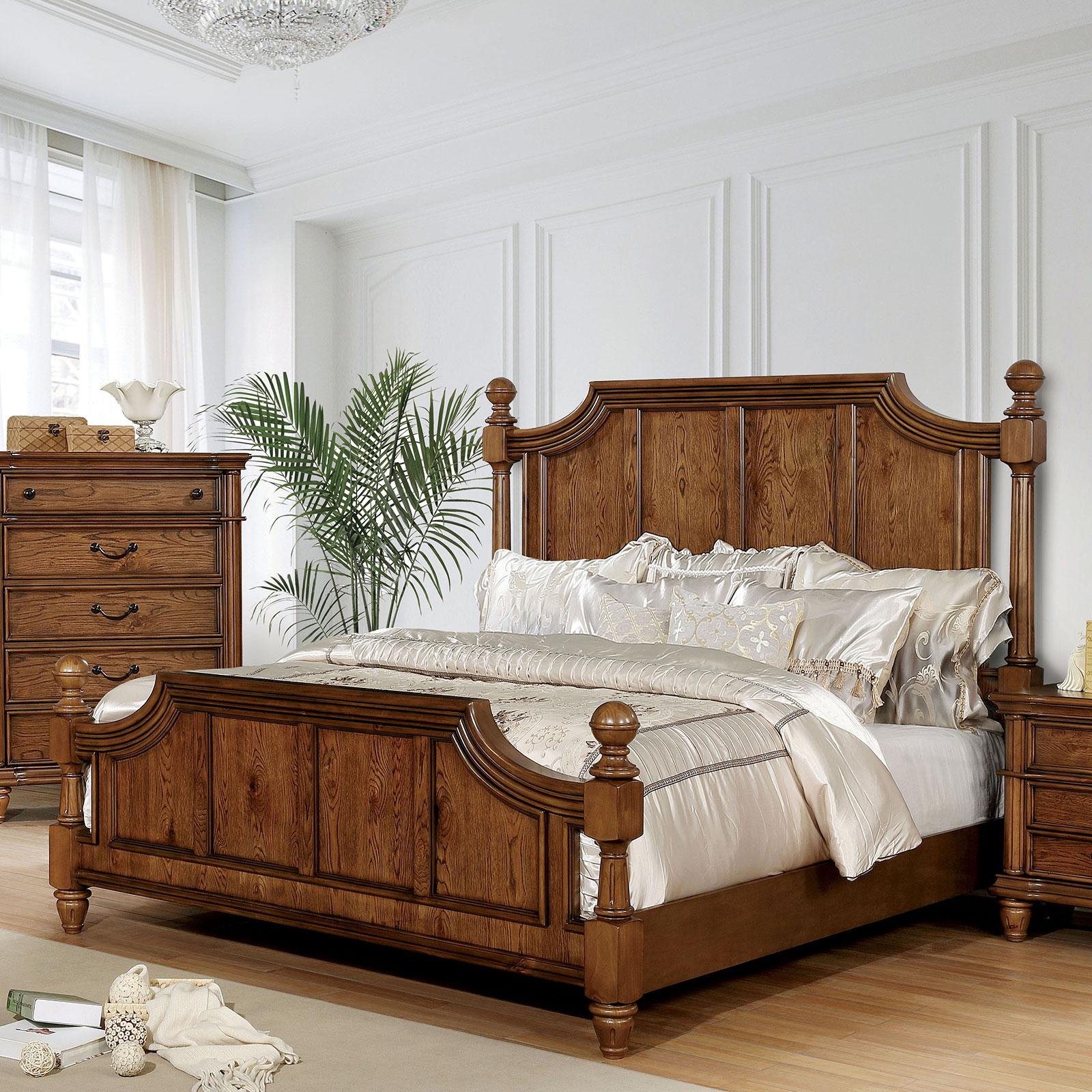 Traditional Panel Bed MANTADOR CM7542Q CM7542Q-BED in Brown 