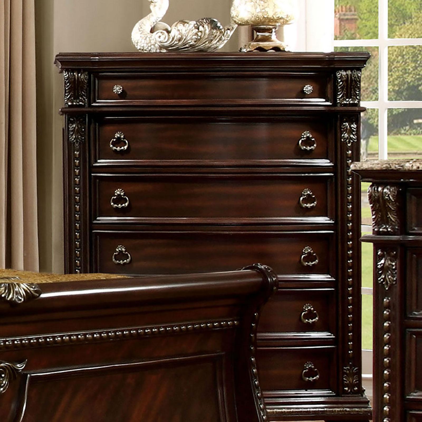 

    
Brown Cherry Six Drawers Chest Furniture of America FROMBERG
