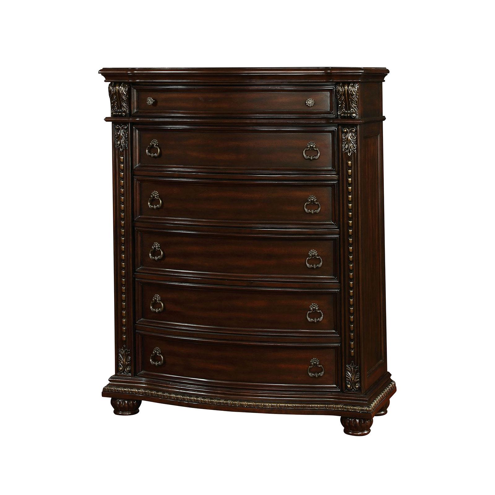 

    
Brown Cherry Six Drawers Chest Furniture of America FROMBERG
