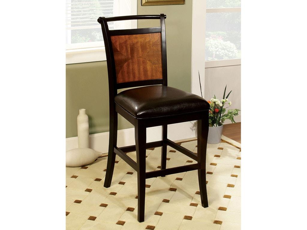 Transitional Counter Height Chair CM3034PC-2PK Salida CM3034PC-2PK in Black Leatherette
