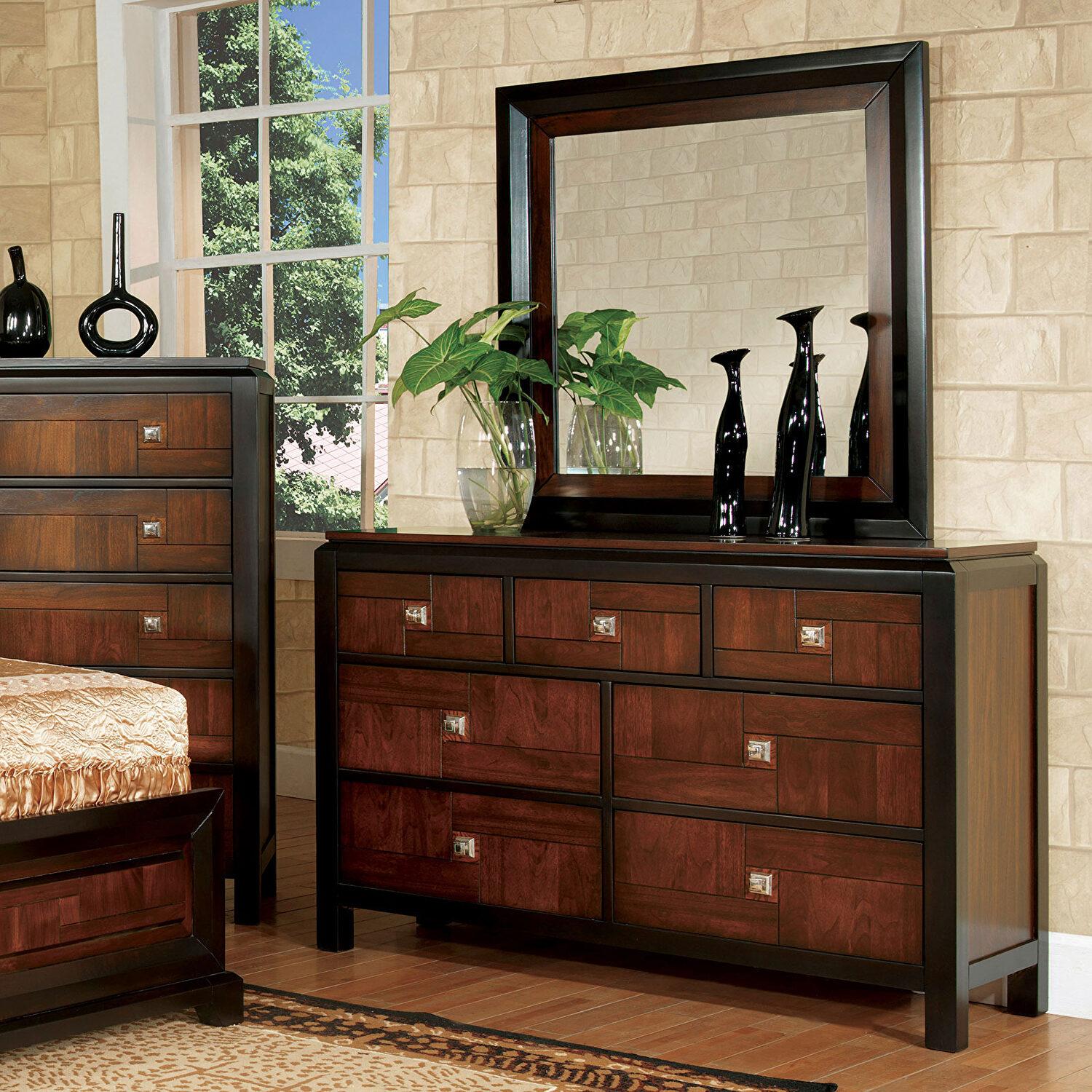 

                    
Furniture of America CM7152-CK-5PC Patra Panel Bedroom Set Walnut  Purchase 
