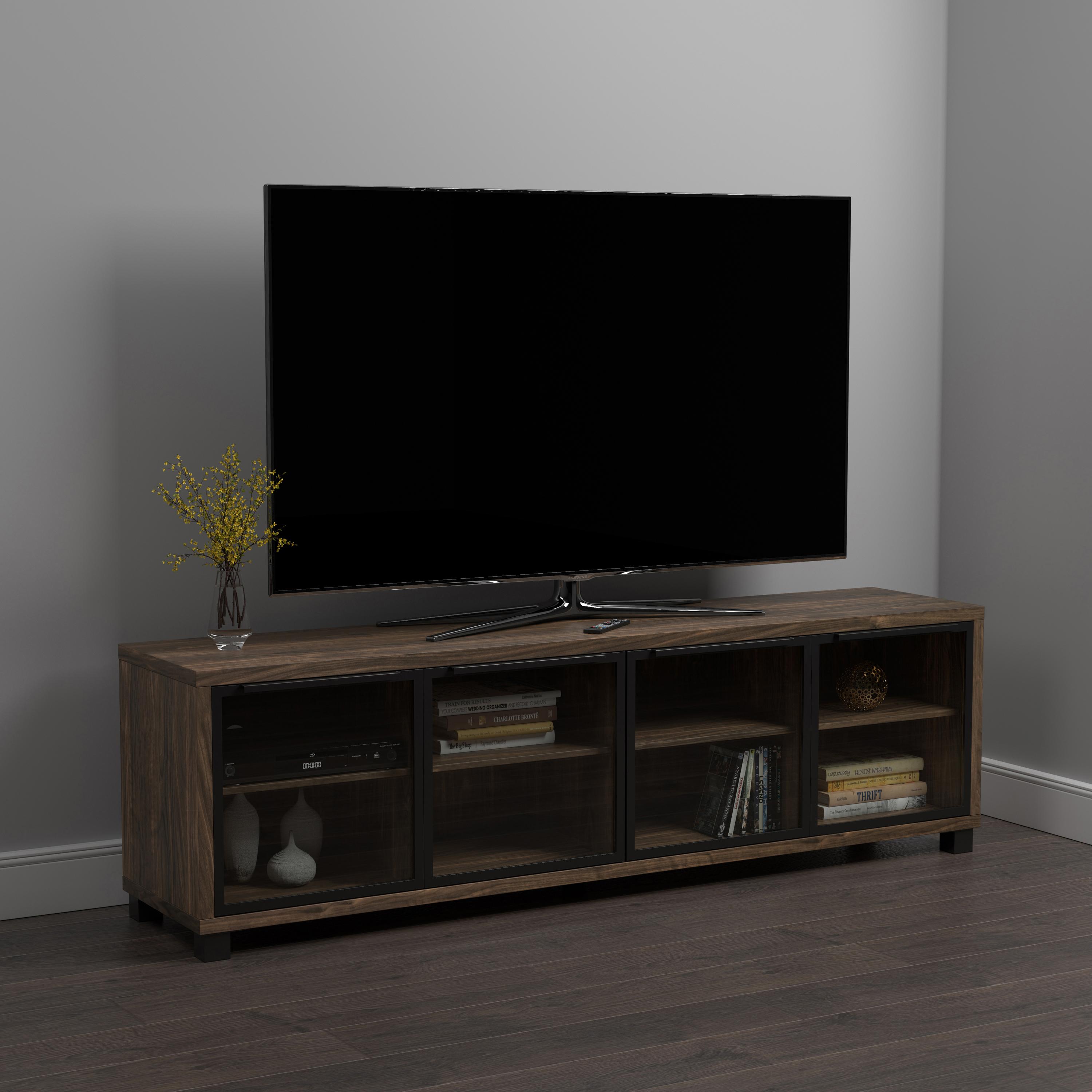 

                    
Buy Transitional Aged Walnut Finish Wood & Glass 71" TV Console Coaster 723663
