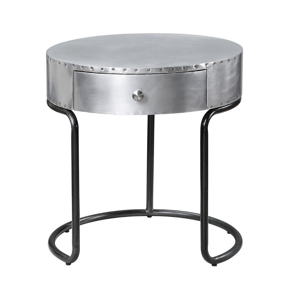 Transitional End Table Brancaster 84882 in Silver 
