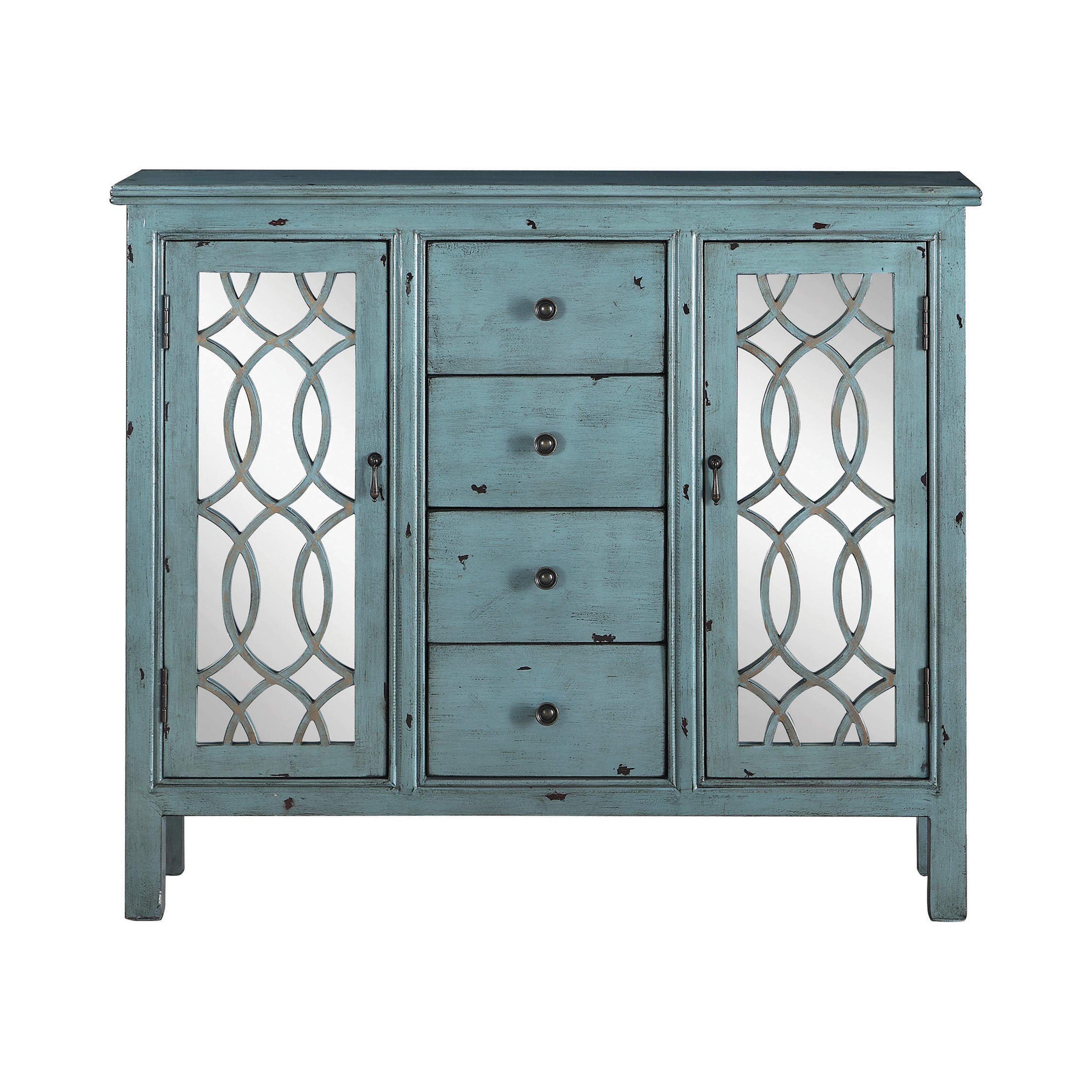 

    
Transitional Antique Blue Wood & Mirror Accent Cabinet Coaster 950736
