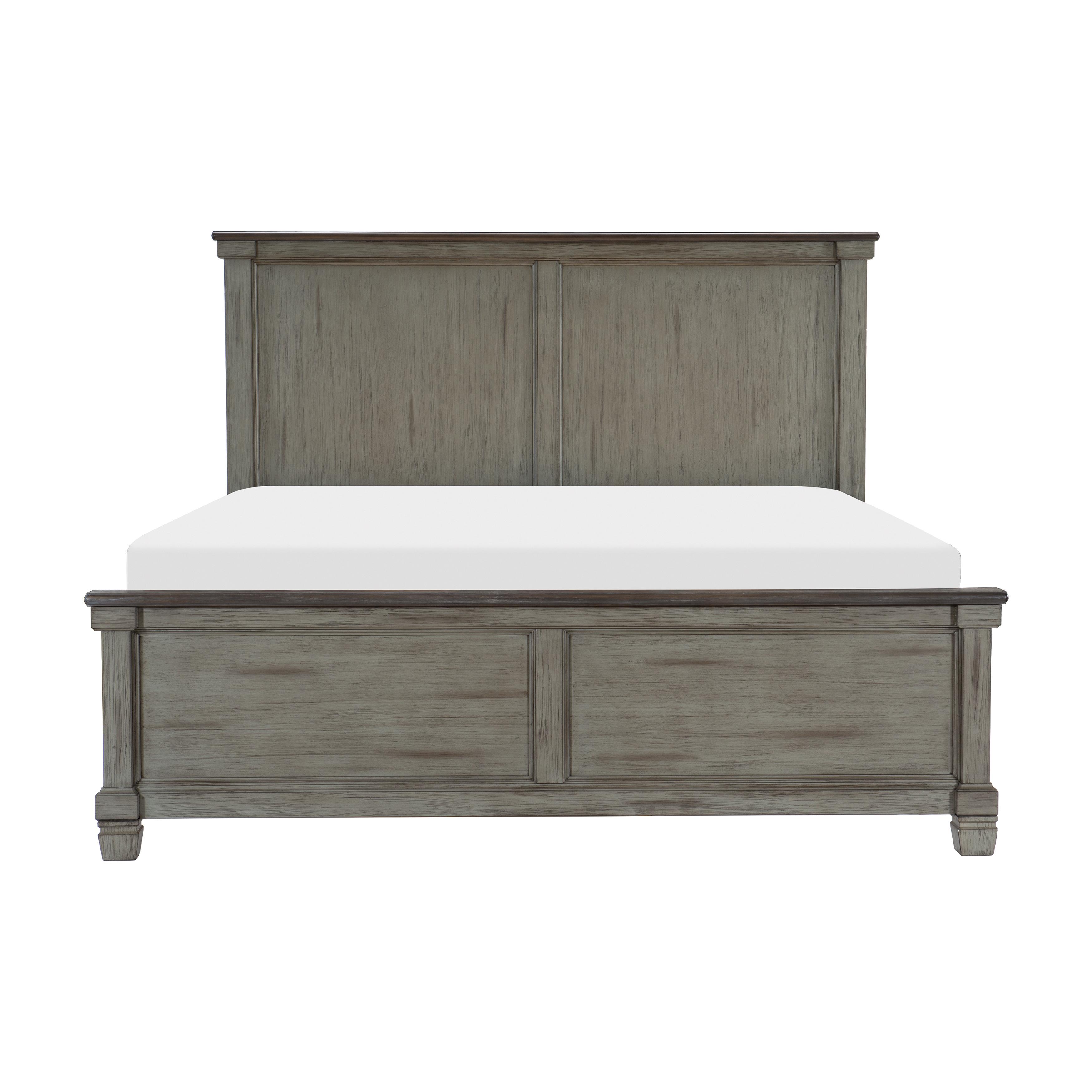 

    
Transitional Antique Gray & Coffee Wood CAL Bed Homelegance 1626GYK-1CK* Weaver
