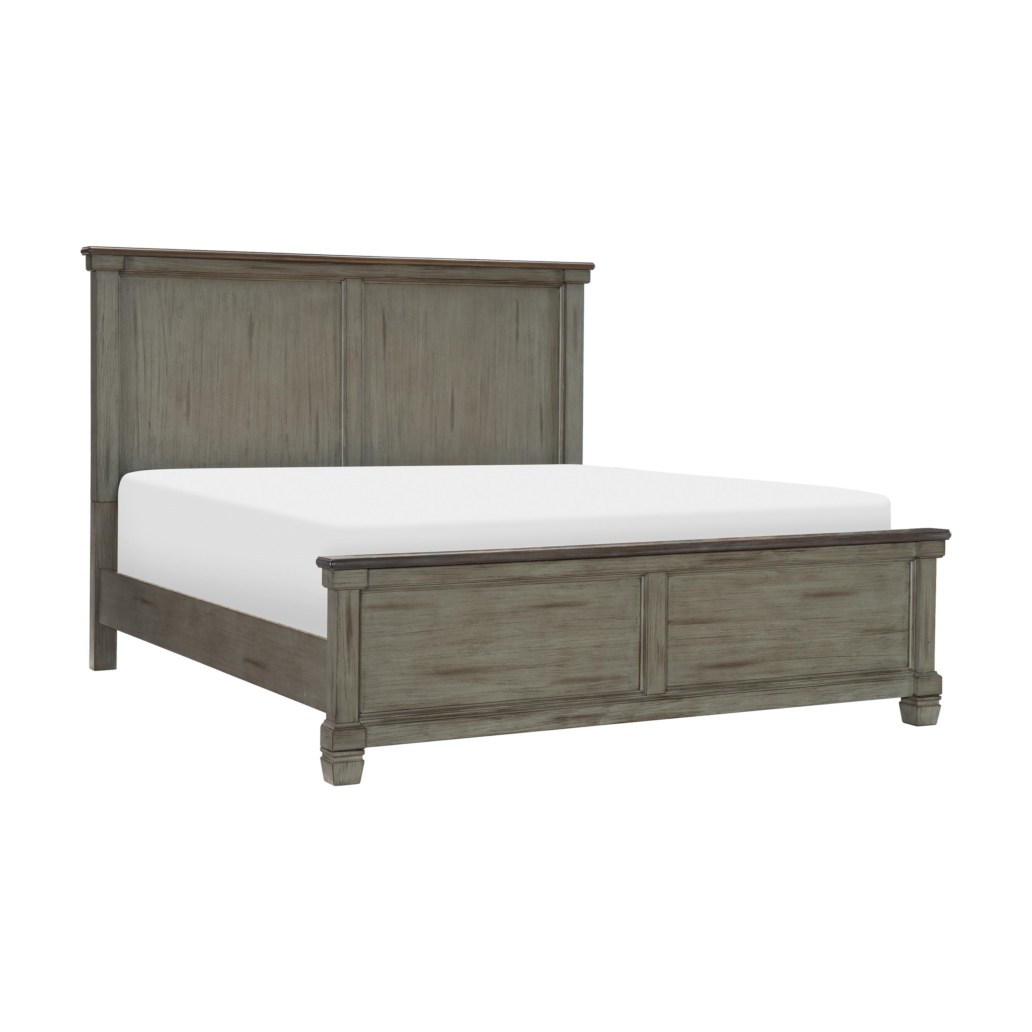 

    
Transitional Antique Gray & Coffee Wood King Bed Homelegance 1626GYK-1EK* Weaver
