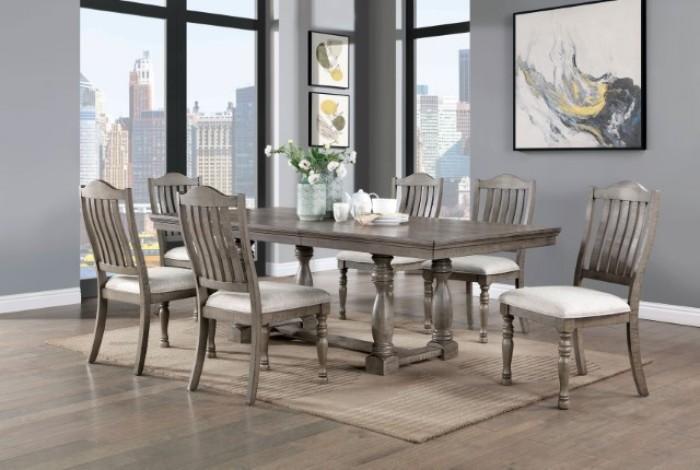 Transitional Dining Room Set Newcastle Dining Room Set 7PCS CM3254GY-T-7PCS CM3254GY-T-7PCS in Gray Fabric
