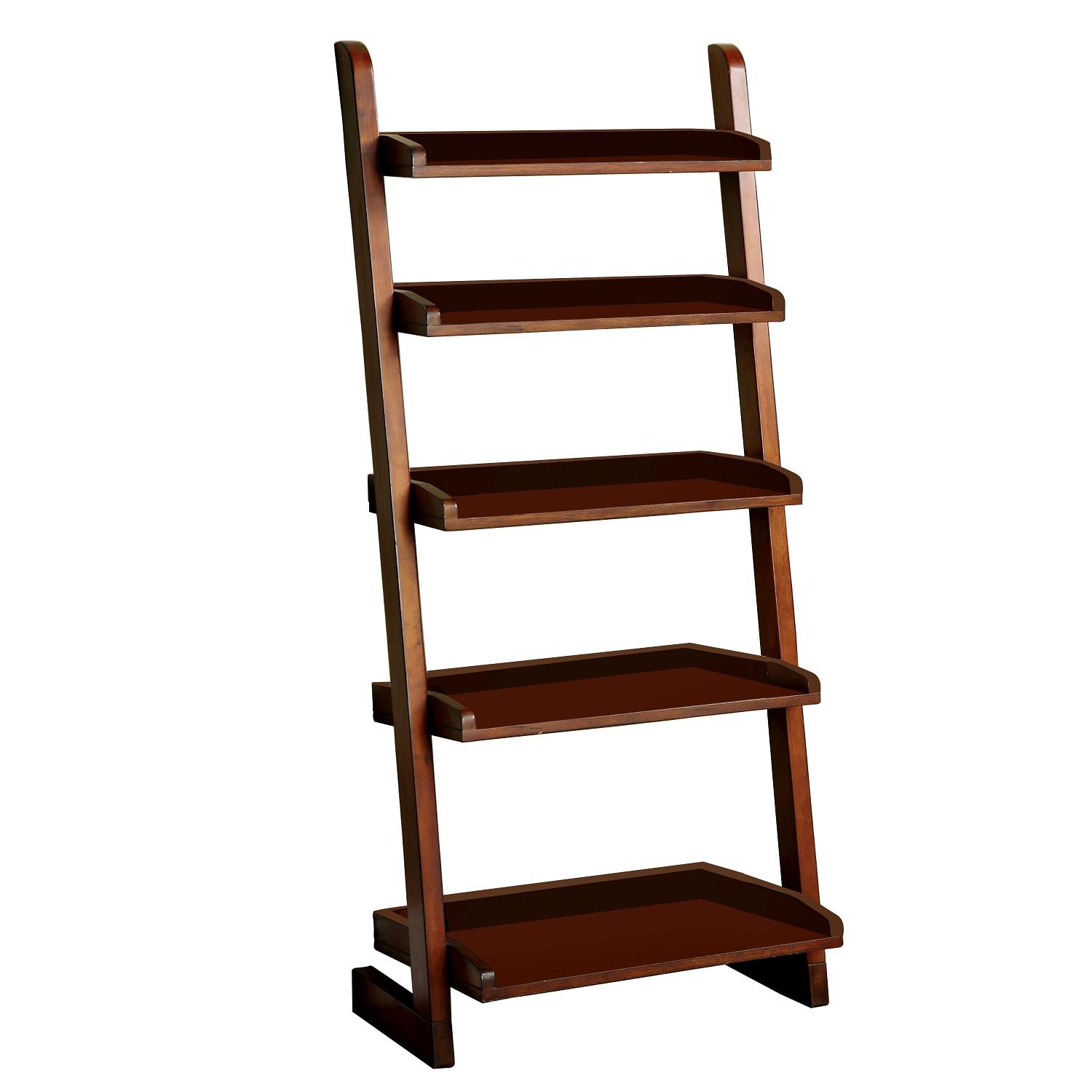 

    
Transitional Antique Oak Solid Wood Ladder Shelf Furniture of America CM-AC293 Lugo
