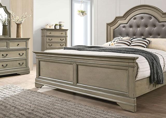 

    
Furniture of America CM7181-CK Lasthenia Panel Bed Warm Gray CM7181-CK
