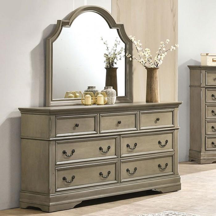 Transitional Dresser w/Mirror CM7181D*M-2PC Lasthenia CM7181D*M-2PC in Warm Gray 