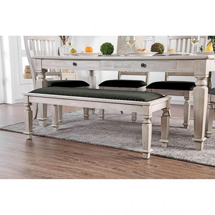 

    
Transitional Antique White & Gray Solid Wood Bench Furniture of America CM3089BN Georgia
