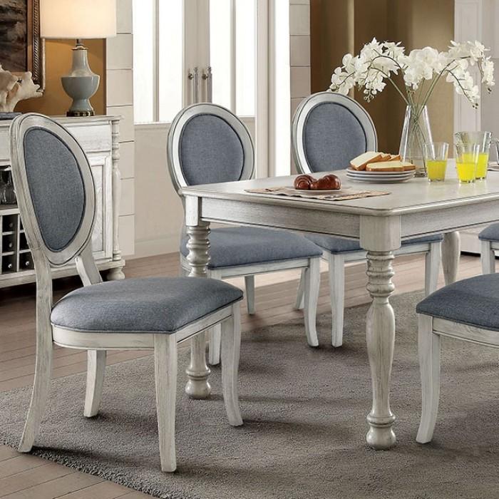 

    
Transitional Antique White & Gray Solid Wood Dining Room Set 8pcs Furniture of America Siobhan & Kathryn
