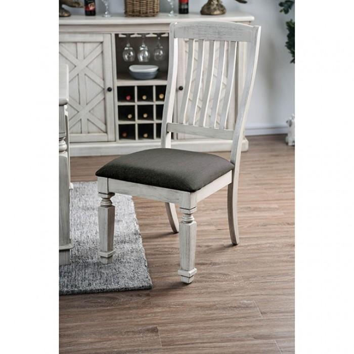 

    
Transitional Antique White & Gray Solid Wood Side Chairs 2pcs Furniture of America CM3089SC Georgia
