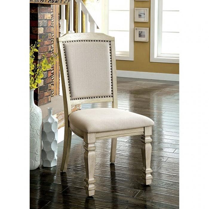 

    
Transitional Antique White & Ivory Side Chairs Set 2pcs Furniture of America CM3600SC-2PK Holcroft

